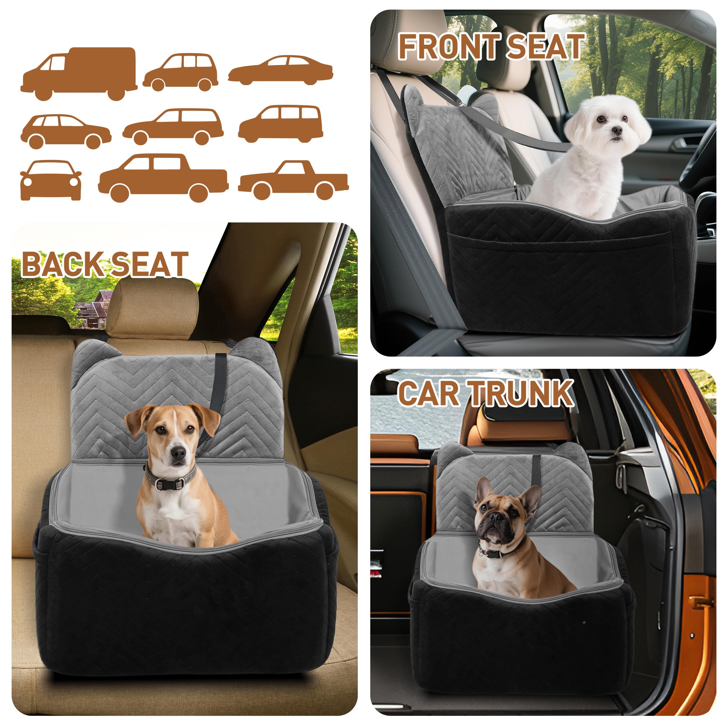 Anywish dog car seat non-slip bottom keeps the seat in place