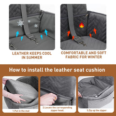 Anywish dog car seat non-slip-bottom keeps rides stable.
