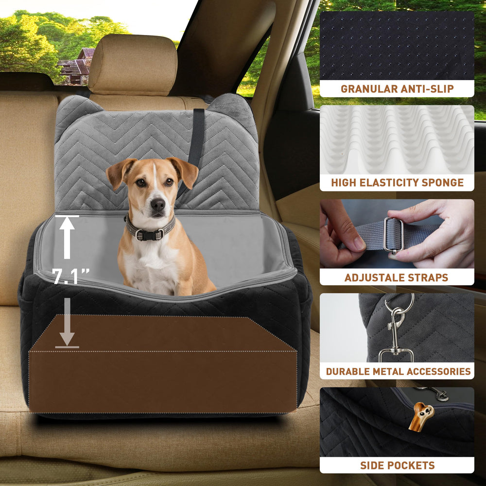 Anywish dog car seat safety belts with harness attachment for safety