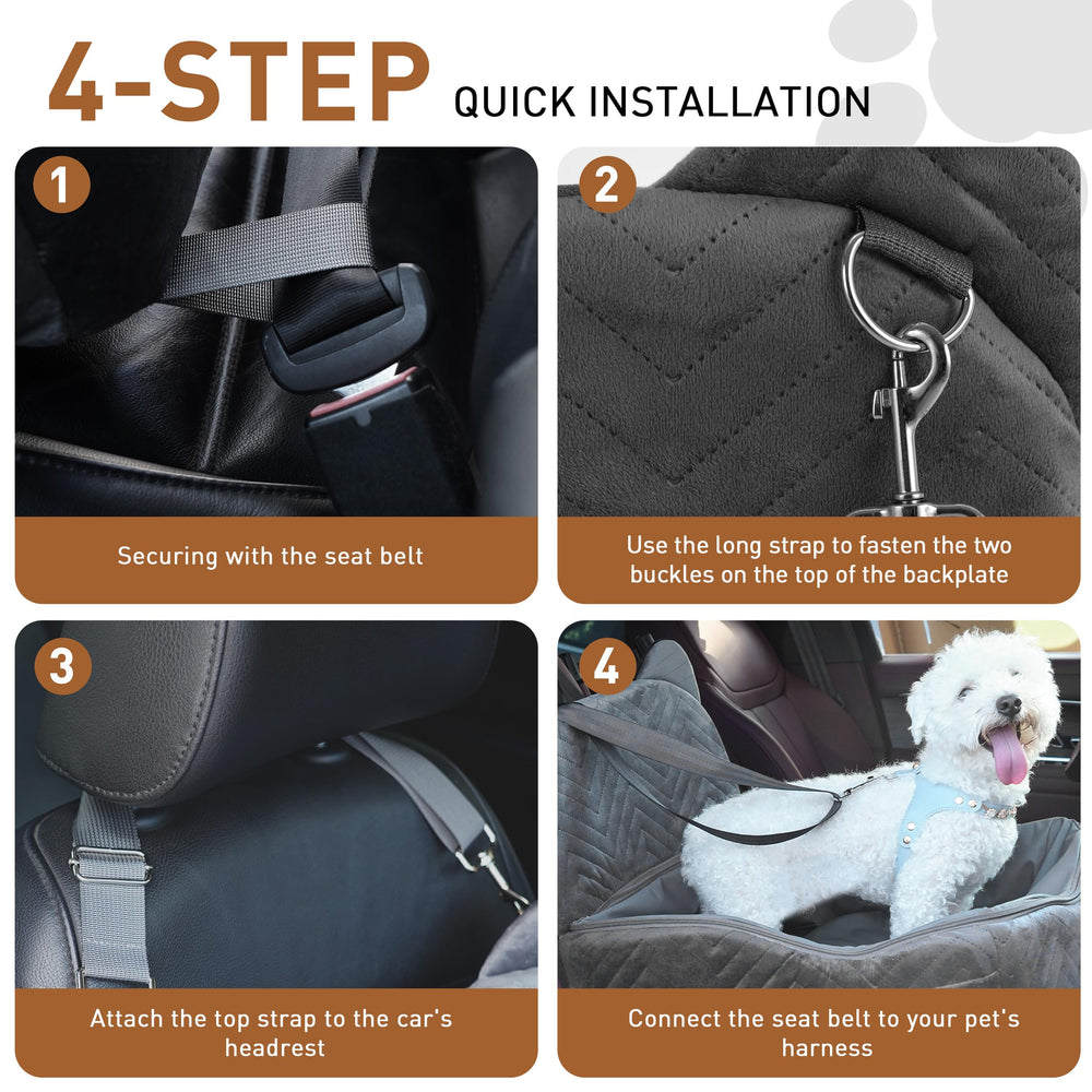 Anywish dog car seat storage-pockets keep treats and leashes handy.