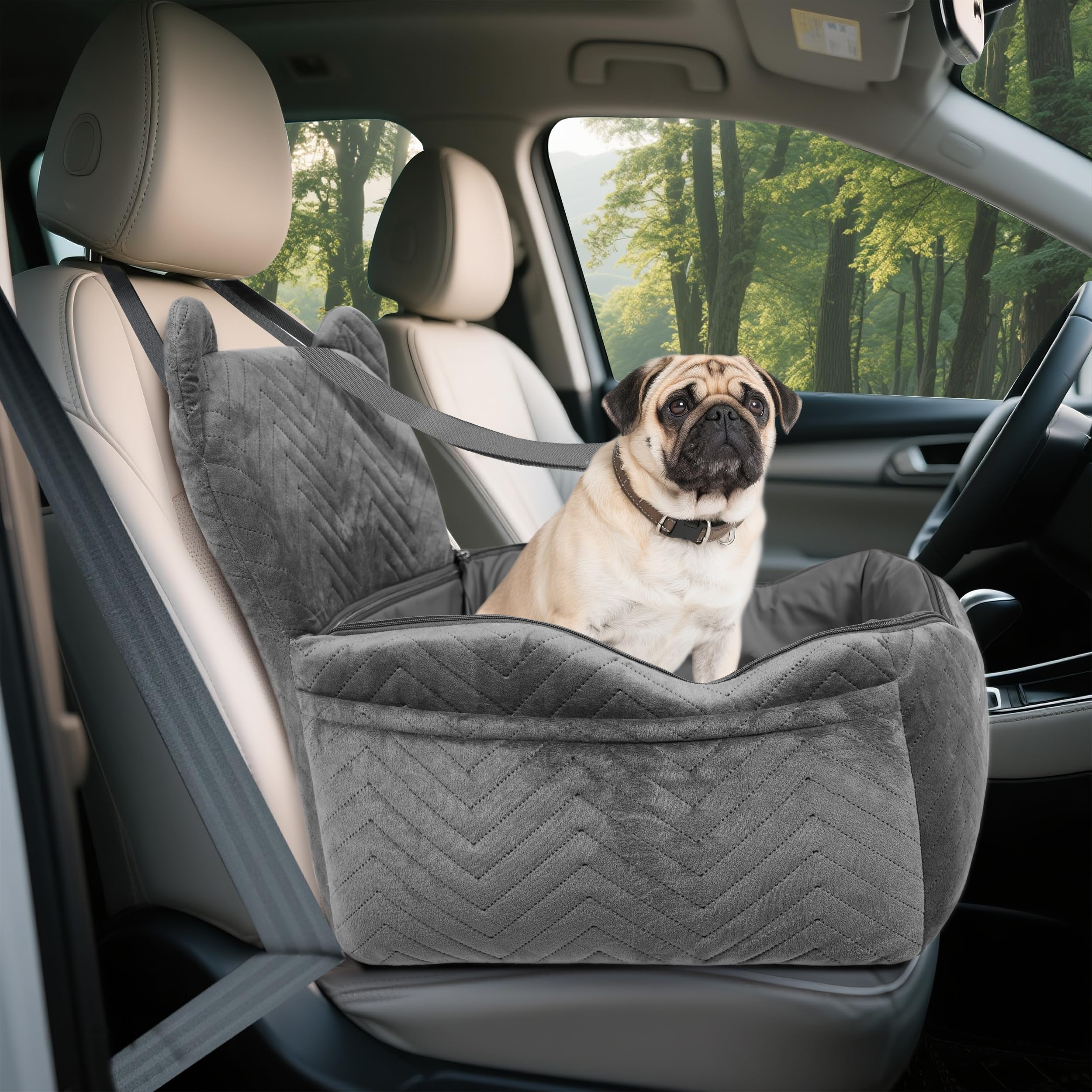 Anywish dog car seat travel-ready-grey suits diverse cars and needs.