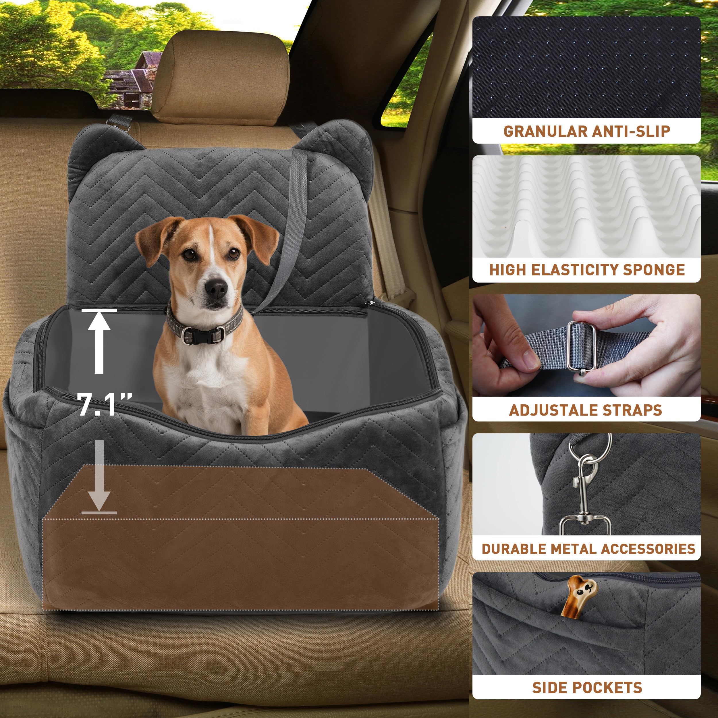 Anywish dog car seat waterproof cover protects car upholstery.