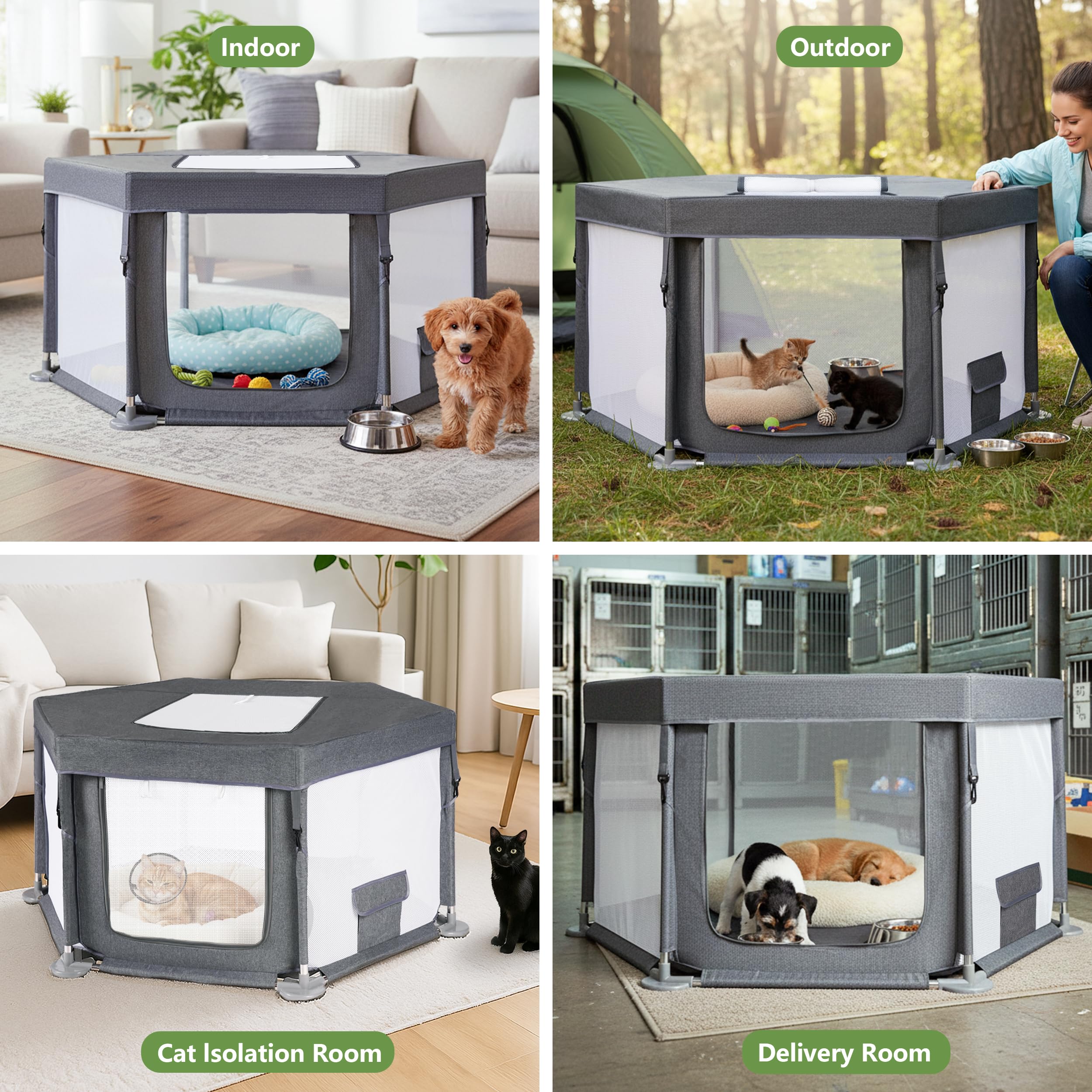 Anywish dog play pen 43-inch space supports multiple pets comfortably