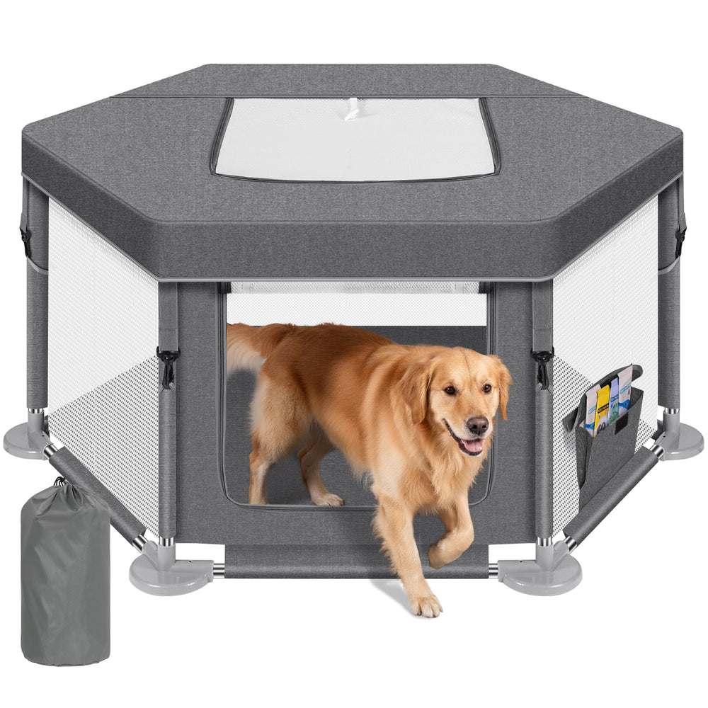 Anywish dog play pen multi-pet space helps keep companions relaxed together