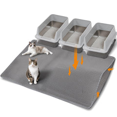 Anywish large cat litter mat top view trapping litter for cleaner floors
