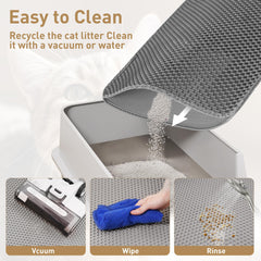 Anywish large cat litter mat side-opening allows easy litter reclamation.