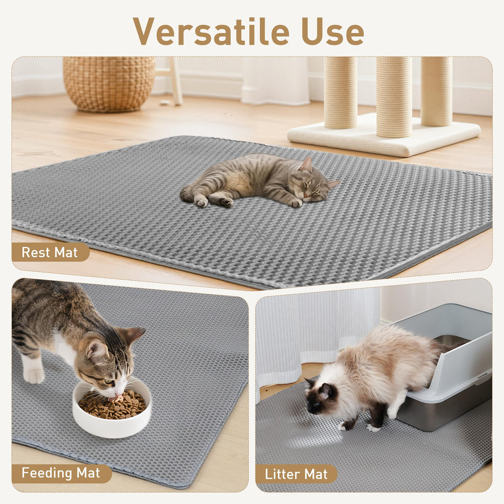 Anywish large cat litter mat wide coverage suits large boxes and multiple cats.