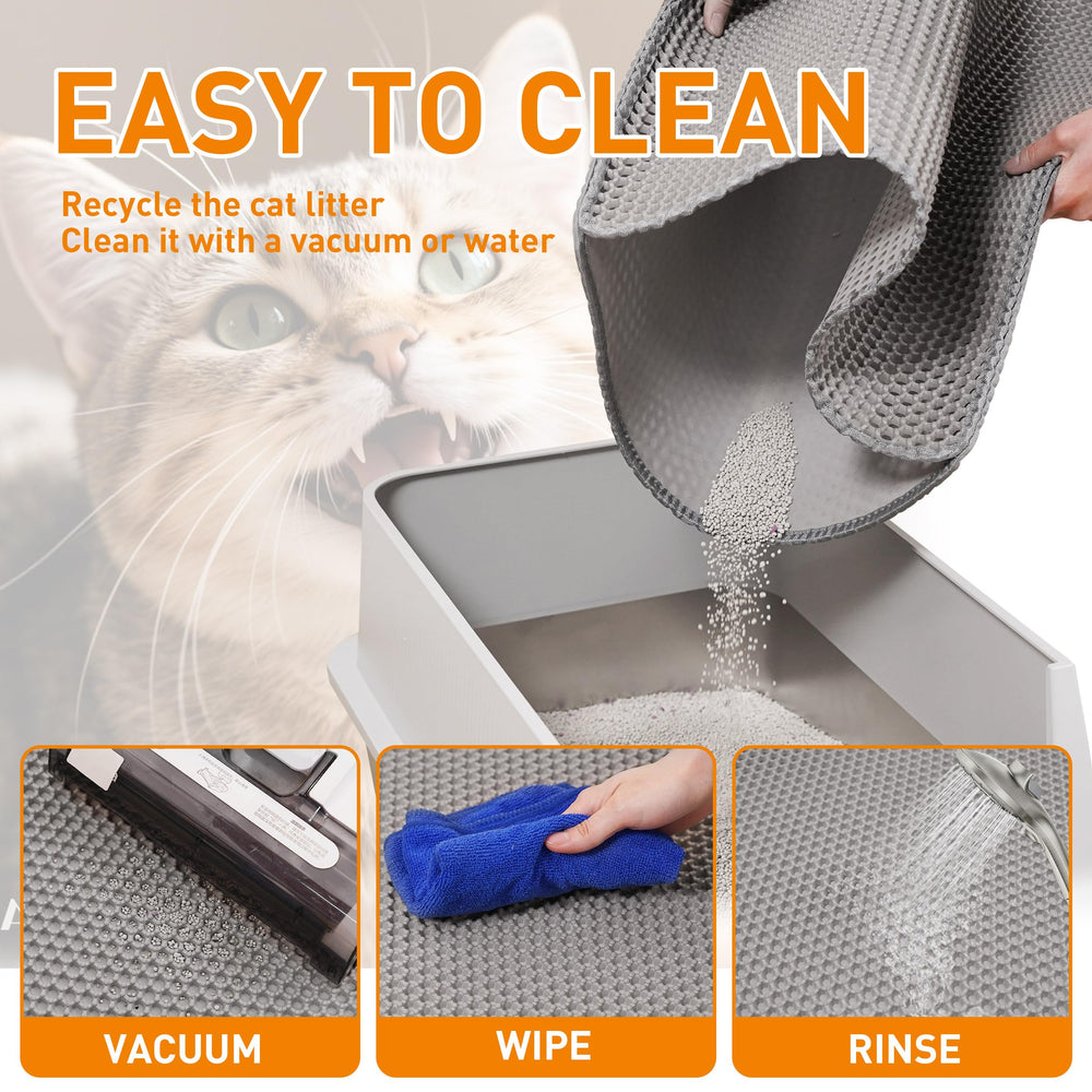 Anywish litter mat side opening design for easy litter recycling
