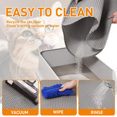 Anywish litter mat side opening design for easy litter recycling