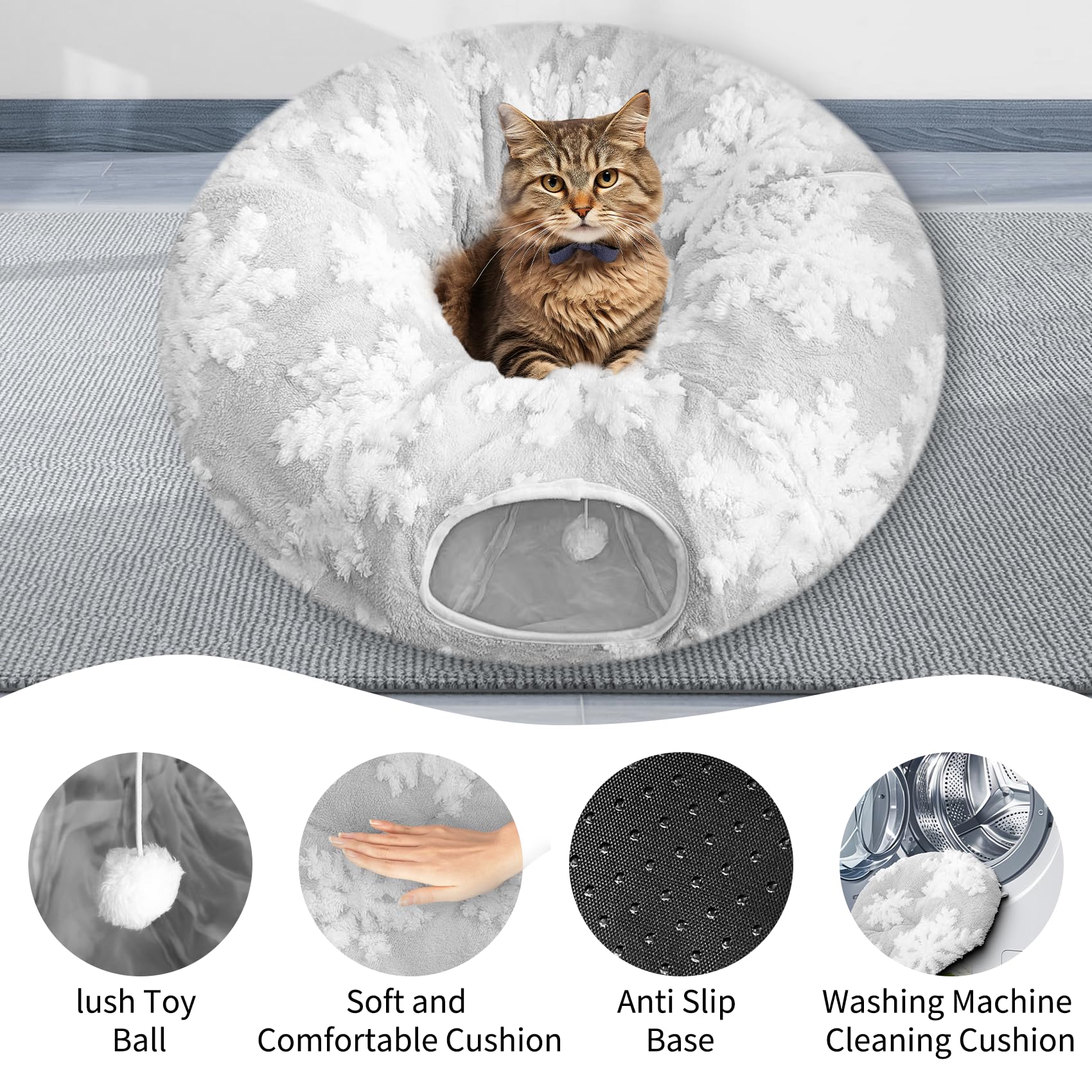 Anzfy cat tunnel bed shapes for versatile pet playtime options