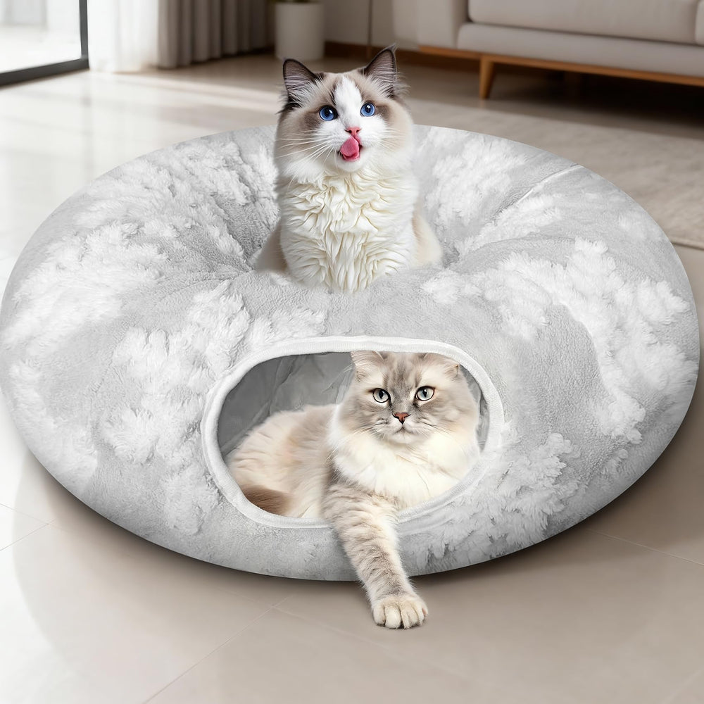 Anzfy cat tunnel bed durable plush fabric delivers long-lasting comfort