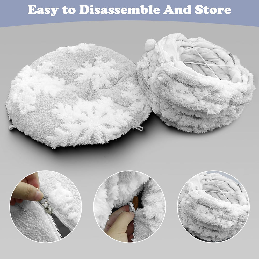 Anzfy cat tunnel bed washable cushion for simple cleaning between uses