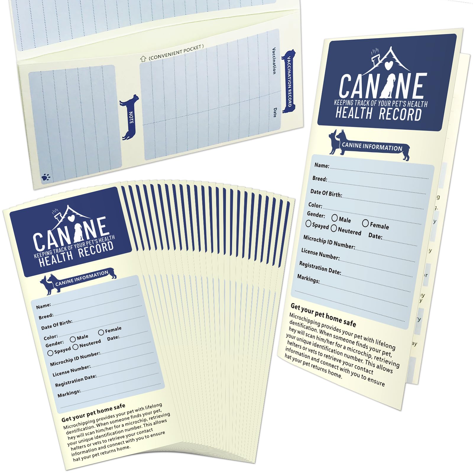 ANZON MORIES dog vaccination record card front for easy vaccine tracking during vet visits