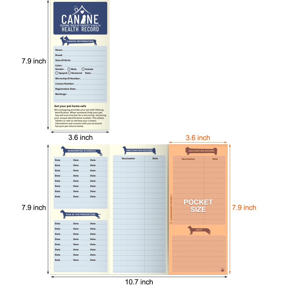ANZON MORIES puppy-canine health tracking notes page for vaccines and visits
