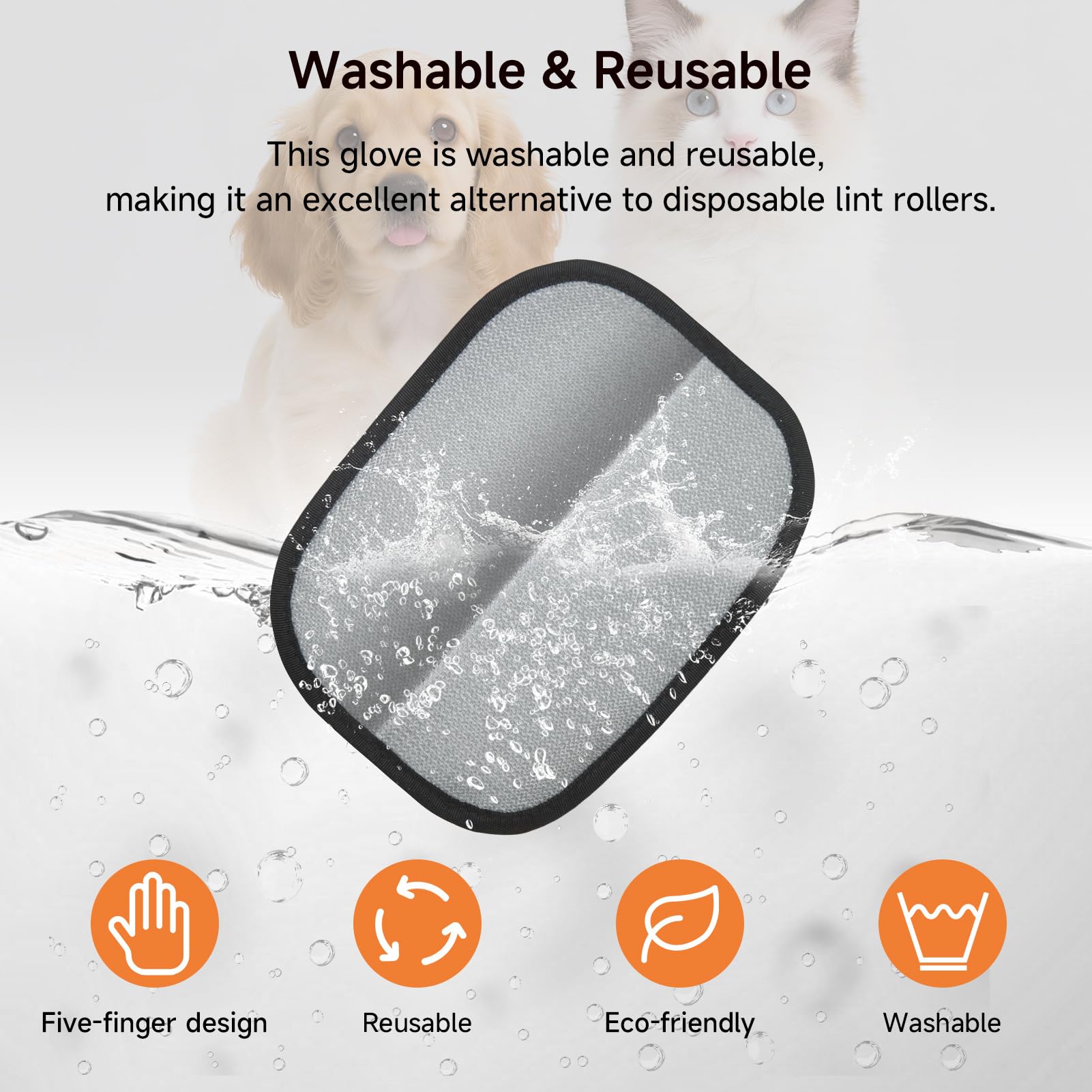 AOBIS 2-pack gift-ready pet hair remover gloves for pet lovers.
