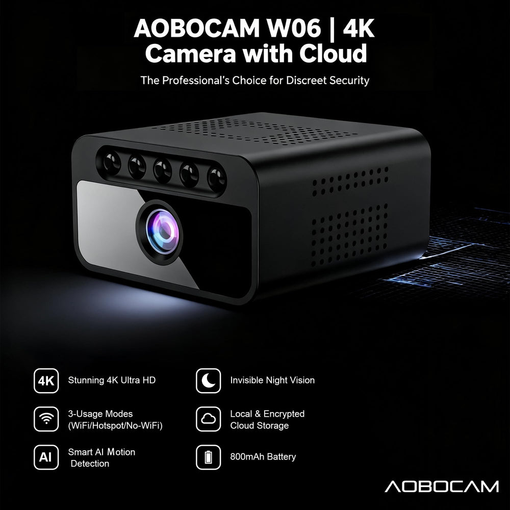 AOBOCAM 150-degree wide-angle view reduces blind spots in larger rooms.