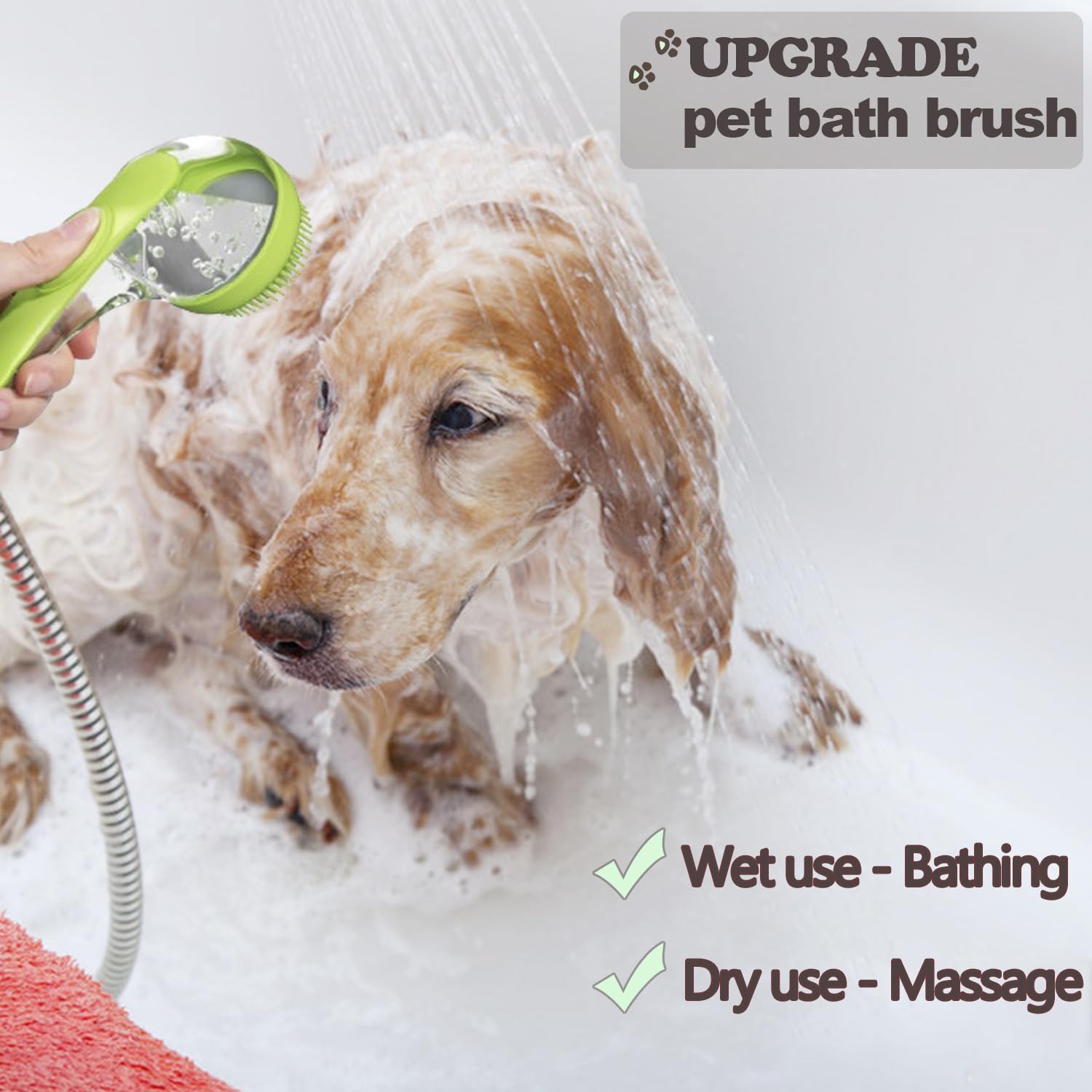 Aoche Pet Bath Brush from a 2-pack for multi-pet grooming.