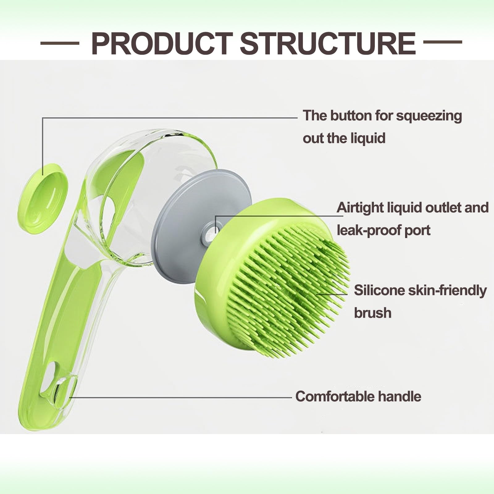 Aoche Pet Bath Brush with silicone head gentle on all fur types.