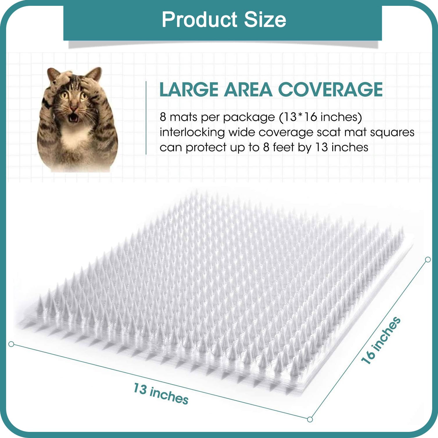 Aocoray scat mat 16x13 inch section provides coverage for balconies or windows.