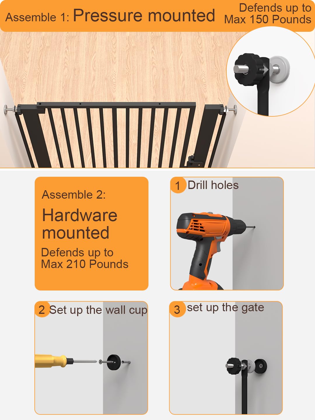 aodbicy double-locking design with sturdy metal construction resists pet attempts to escape.