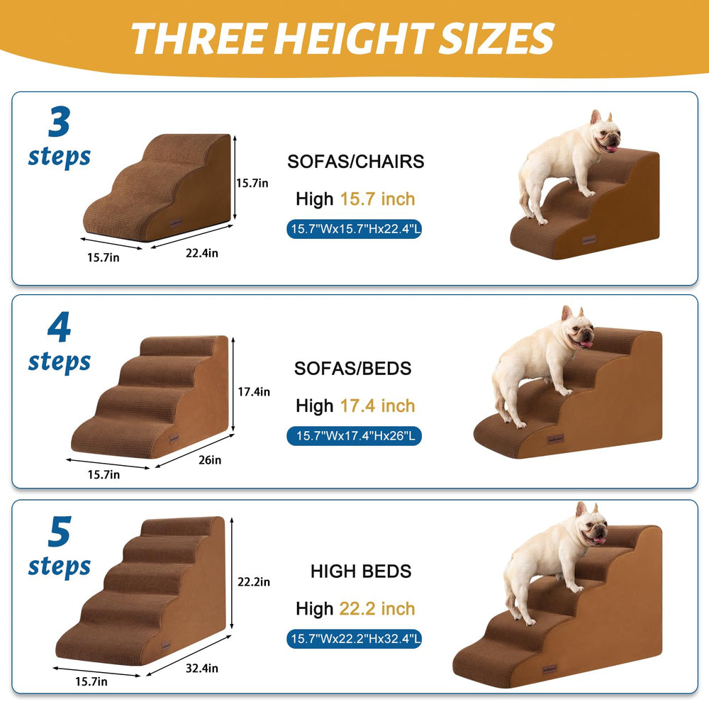 Aodisman 3-Step Dog Ramp washable cover close-up highlights easy cleaning solution