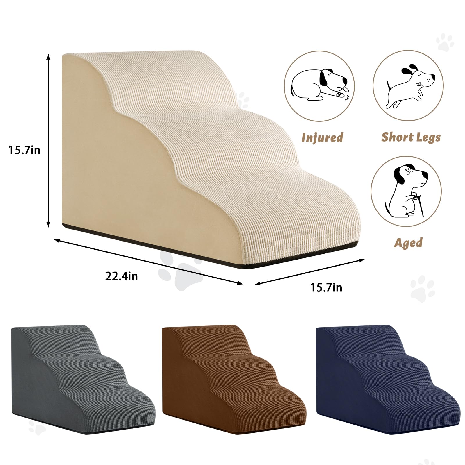 Aodisman 3-step dog ramp vacuum-packaged for easy setup and storage.
