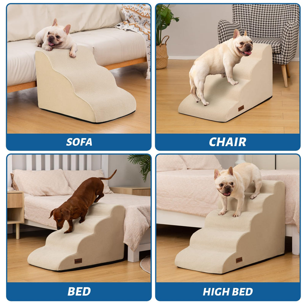 Aodisman beige stairs with non-slip bottom keep pets secure on any surface