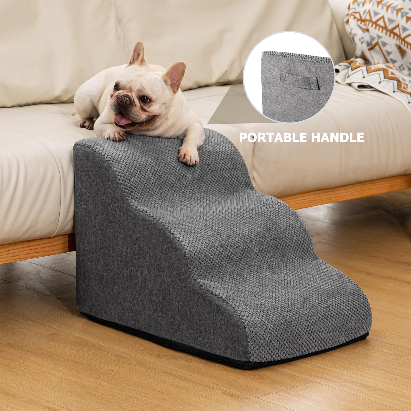 Aodisman ramp features anti-slip bottom to keep pets stable on smooth floors.