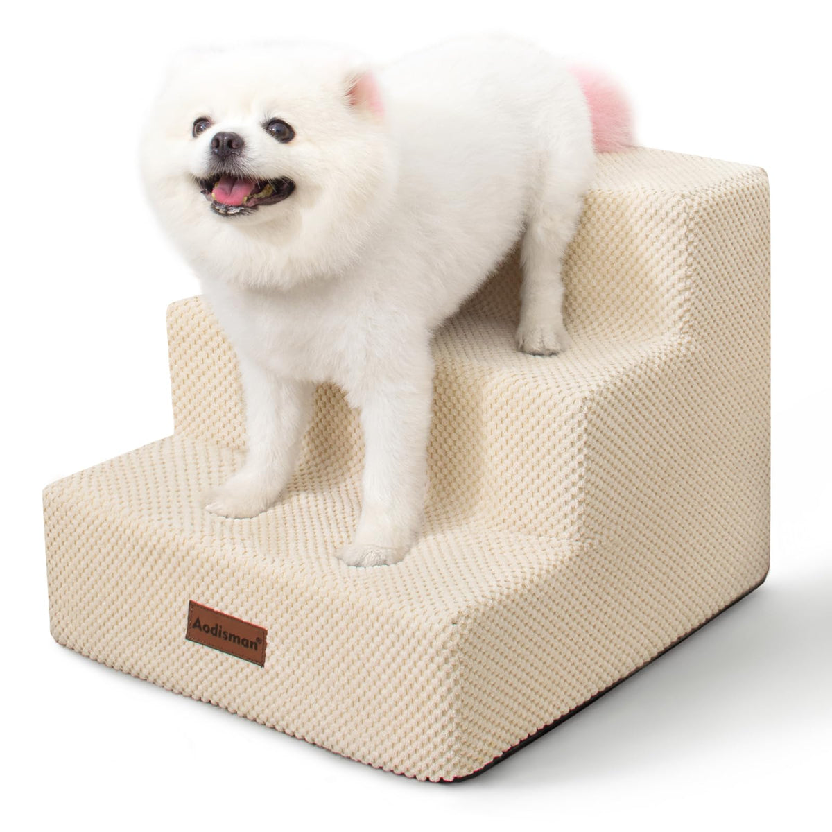 aodisman dog stairs 3-step on couch providing easy access for small dogs and cats