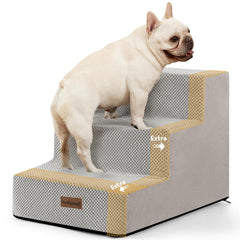 Aodisman dog stairs 3-step side view aids small pets onto couches