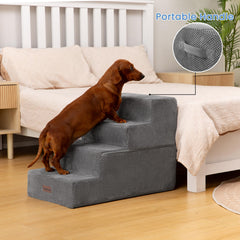Aodisman dog stairs anti-slip-bottom closeup gray highlights rubber dots for stability