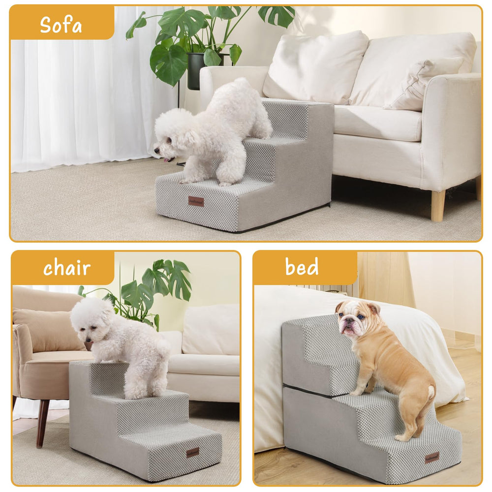 Aodisman dog stairs anti-slip bottom keeps paws secure during climbs