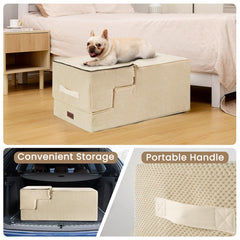 Aodisman dog stairs anti-slip-bottom provides stable footing on wood or carpet.