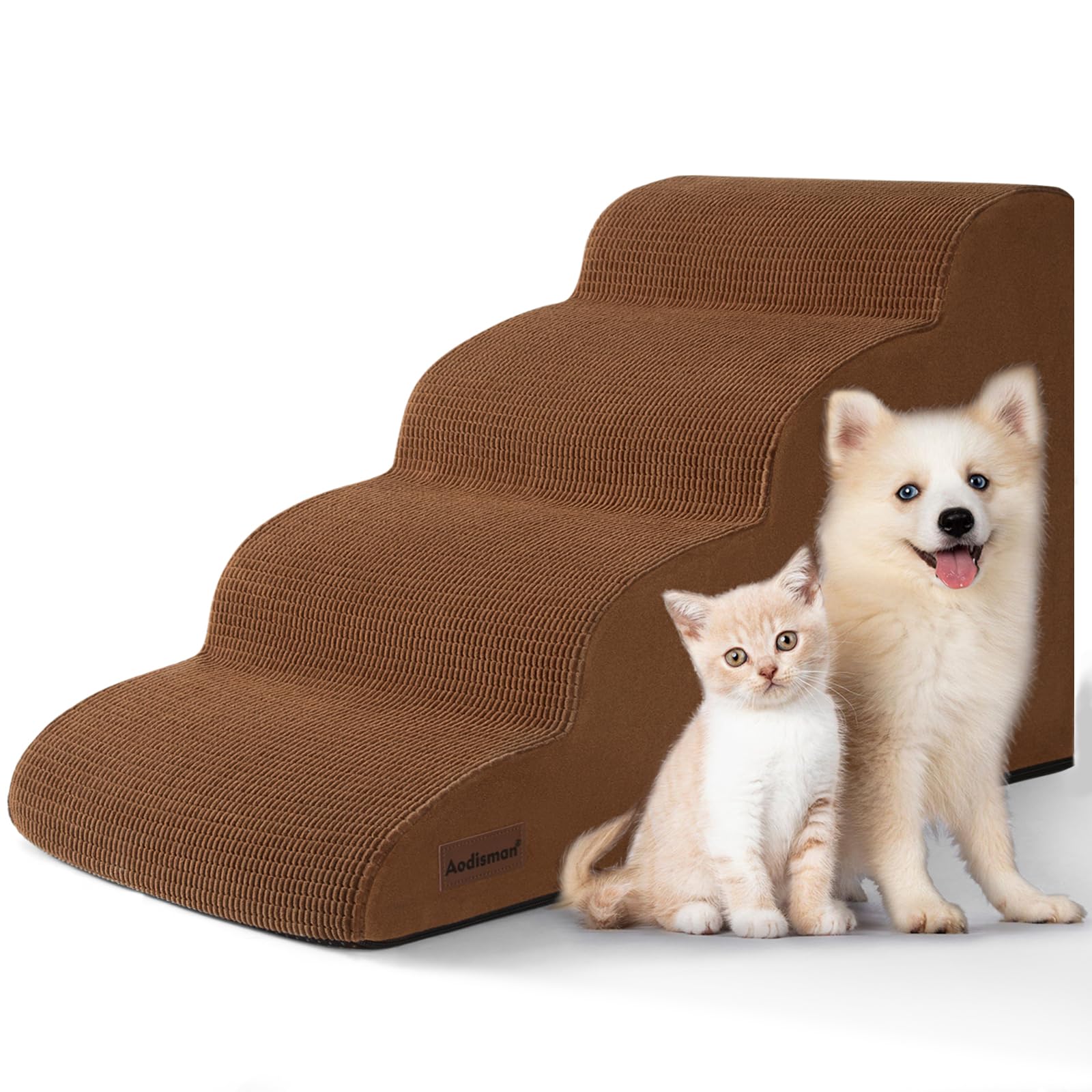 Aodisman dog stairs bed-edge-front for easy bed access and stability.