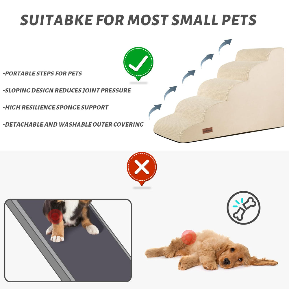 Aodisman stairs used against bed edge for convenient pet entry