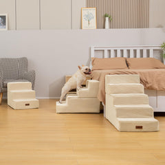 aodisman beige dog stairs close-up non-slip bottom for secure footing