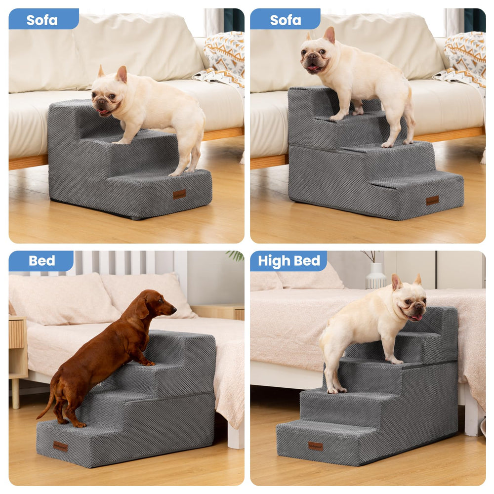 Aodisman dog stairs cleaning guide gray cover removal with machine-wash option