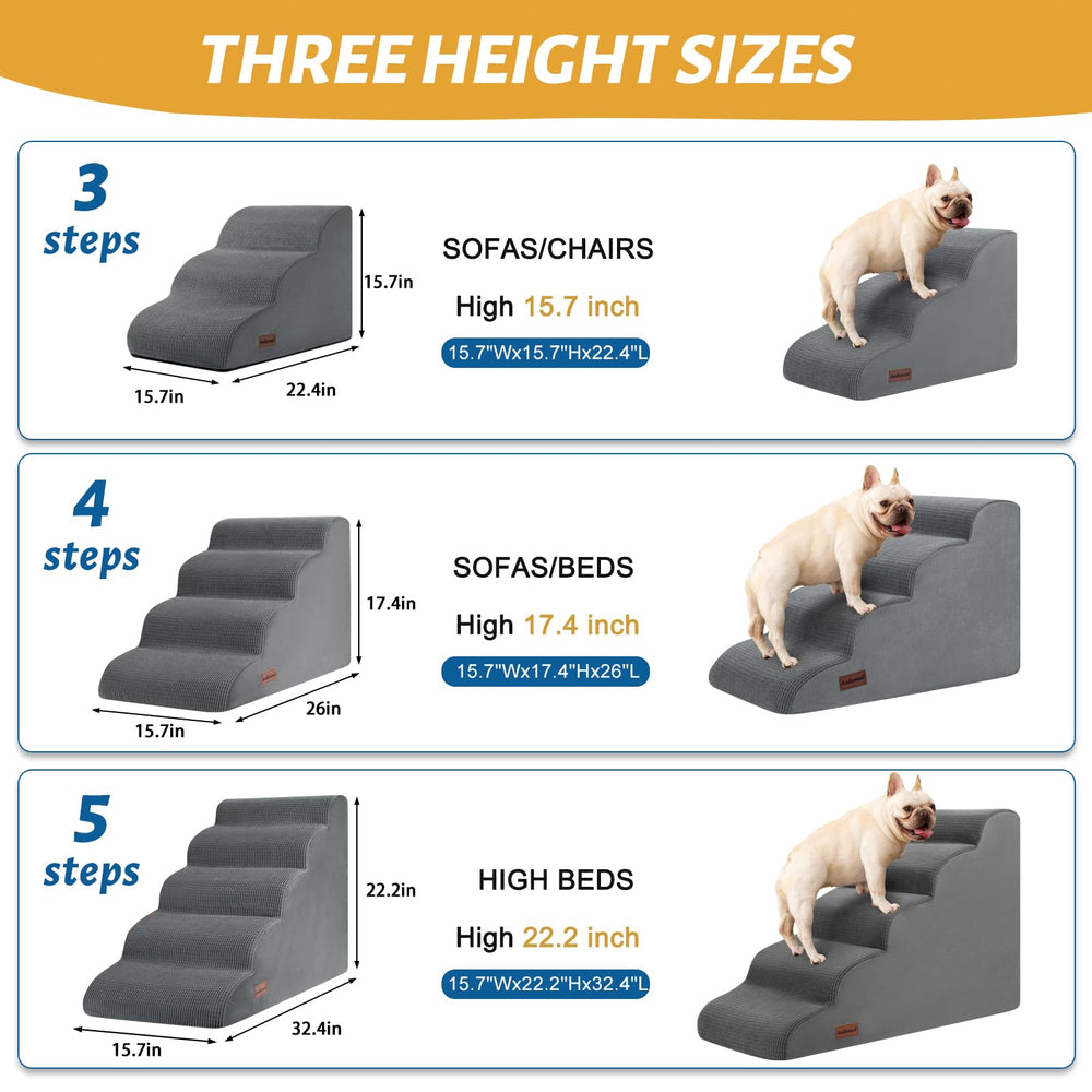 Aodisman corduroy-covered dog stairs offer improved paw traction for climbing.