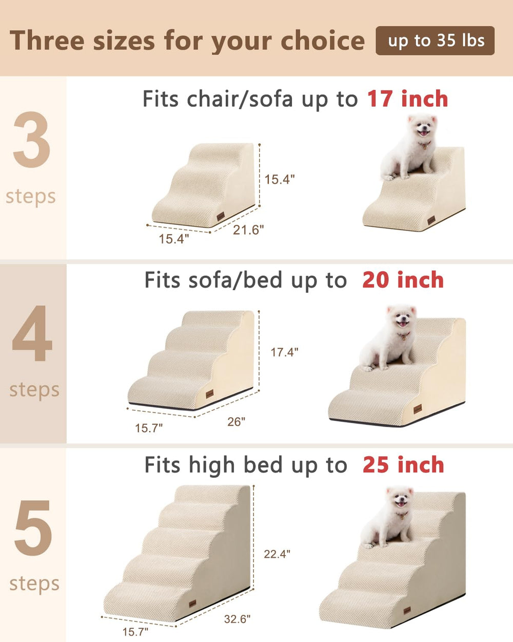 Aodisman dog stairs removable cover for easy washing