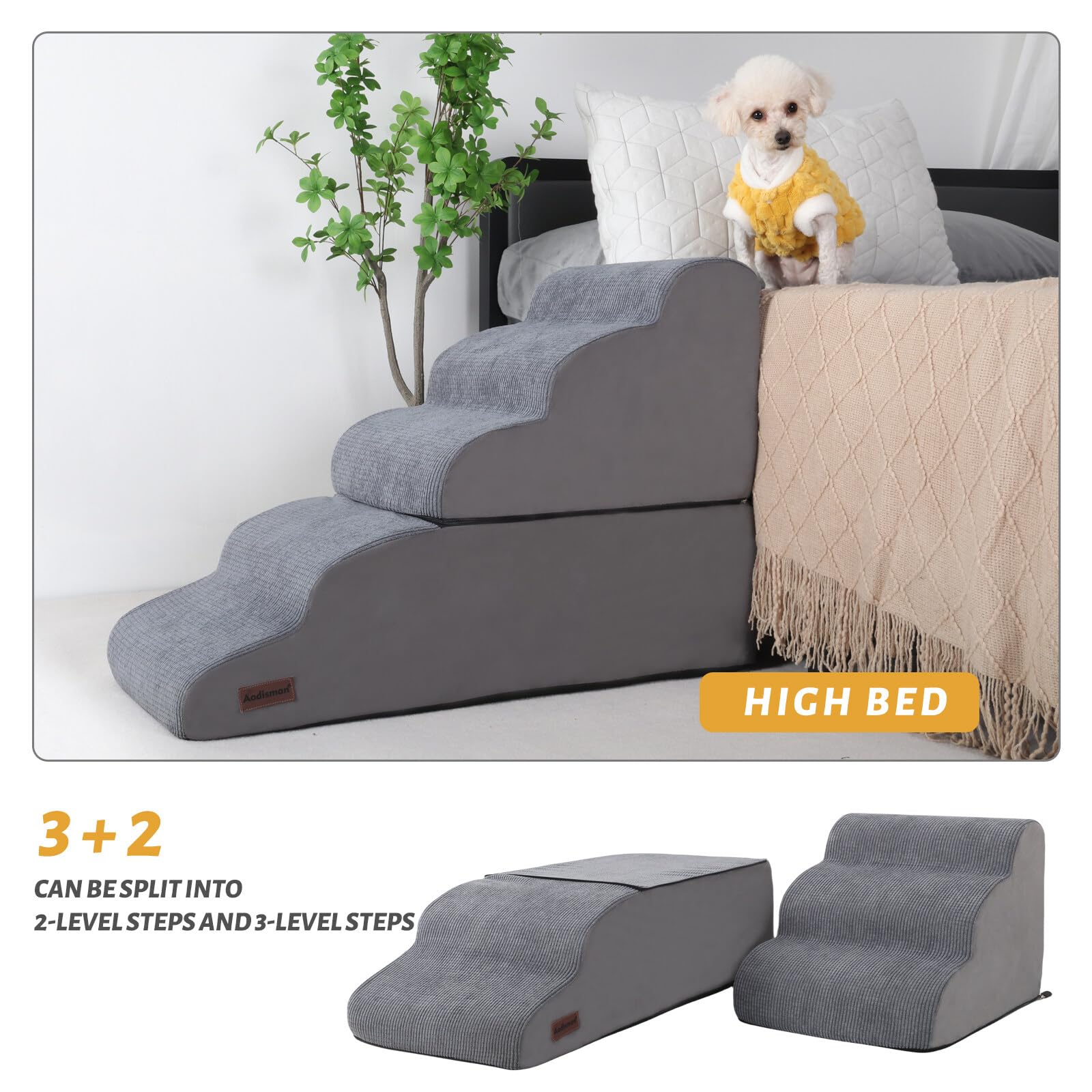 aodisman dog stairs curved ramp reduces impact on joints during movement.