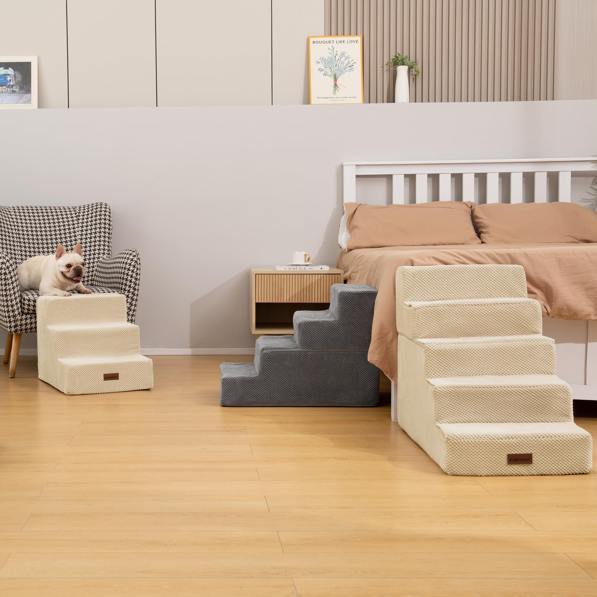 Aodisman dog stairs easy to clean and set up in minutes.