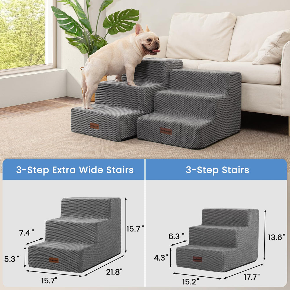 Aodisman dog stairs anti-slip bottom shown ensures secure footing on slick floors