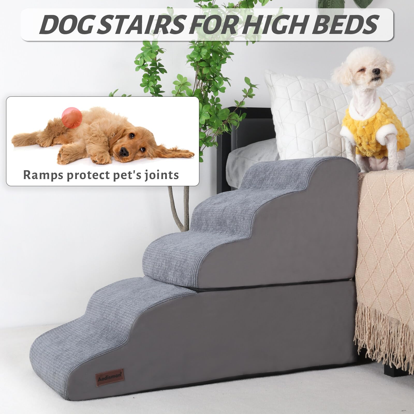 aodisman dog stairs back handle aids transfer and repositioning.