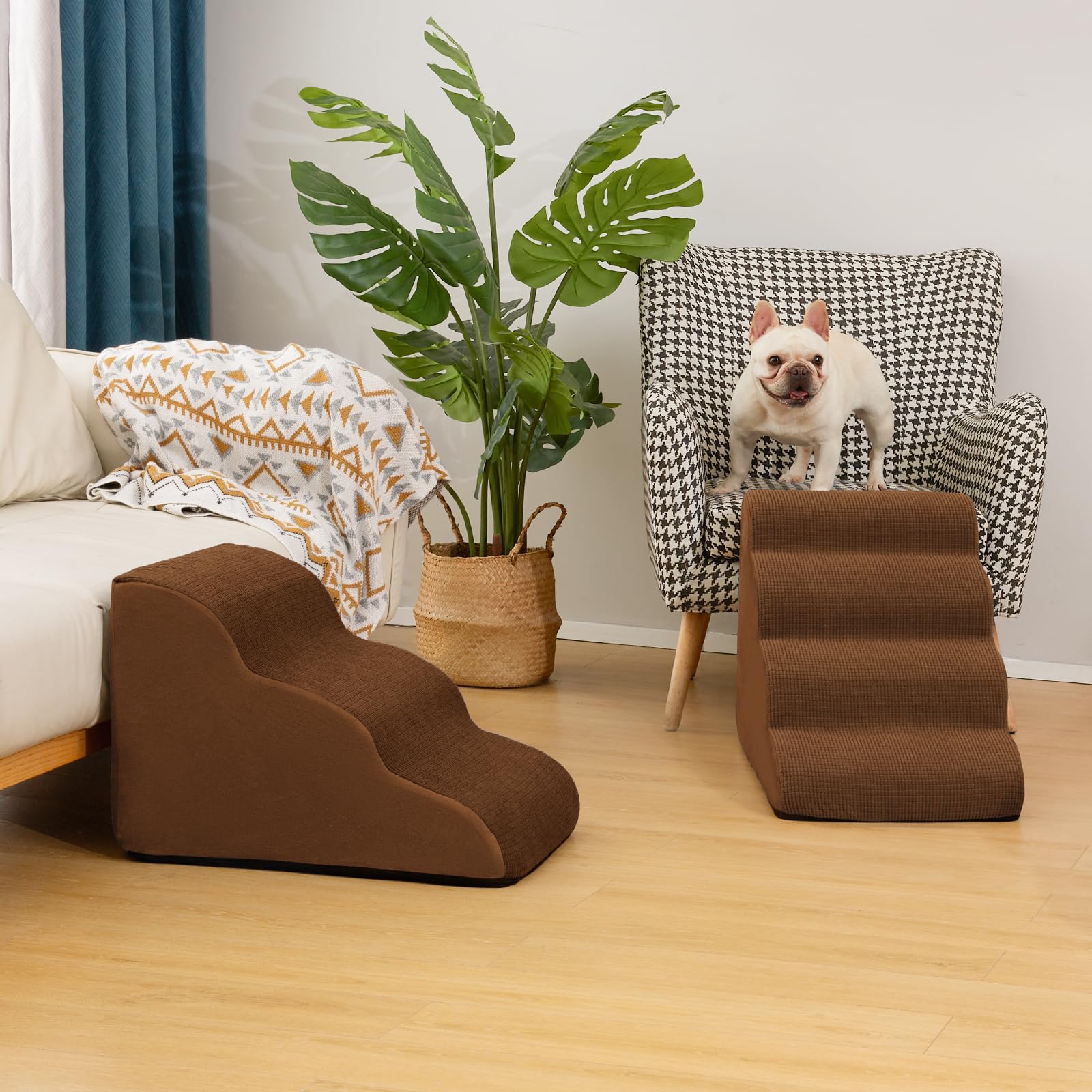 Aodisman dog stairs-packaged-compression ships compactly for quick setup.