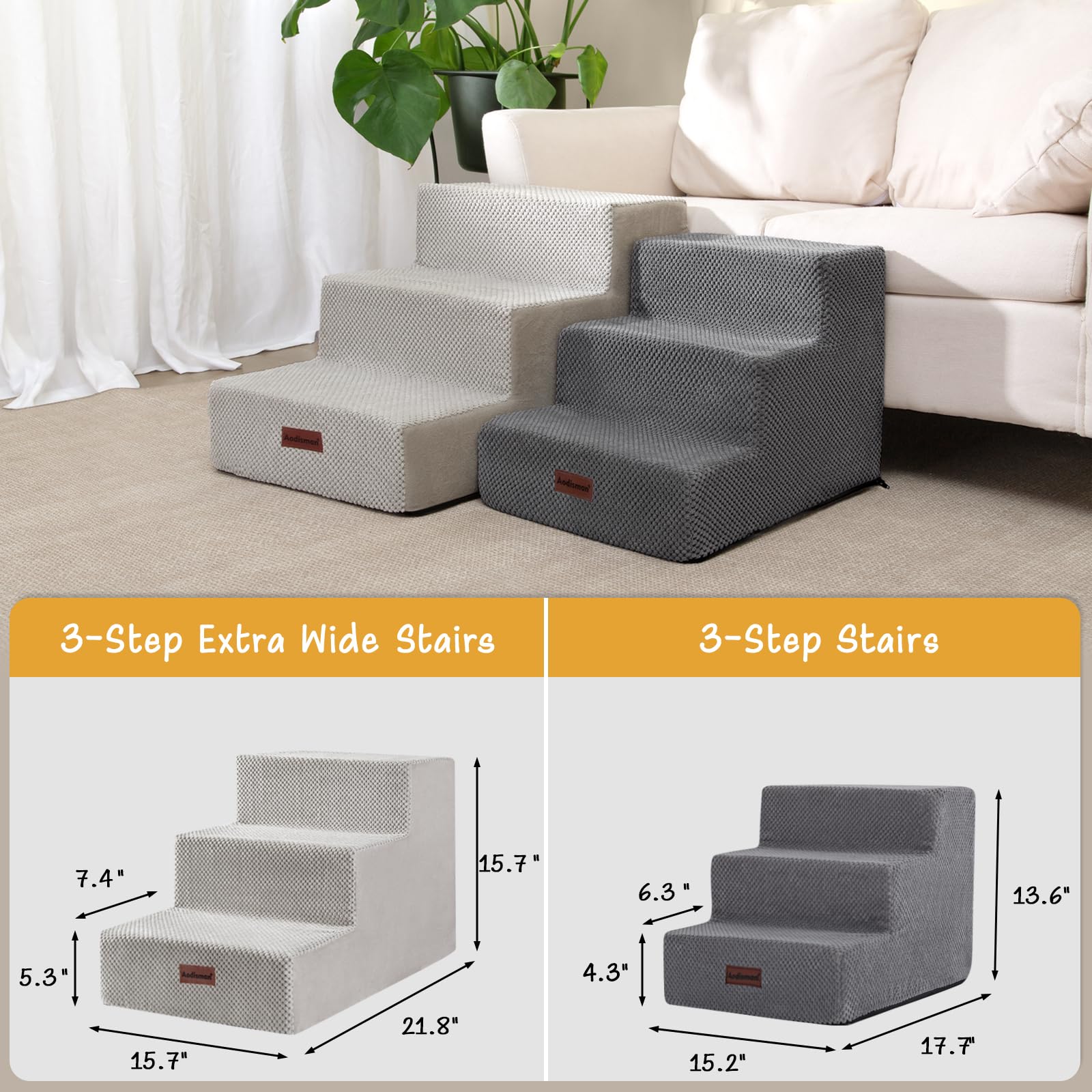 Aodisman dog stairs removable cover allows easy cleaning and maintenance