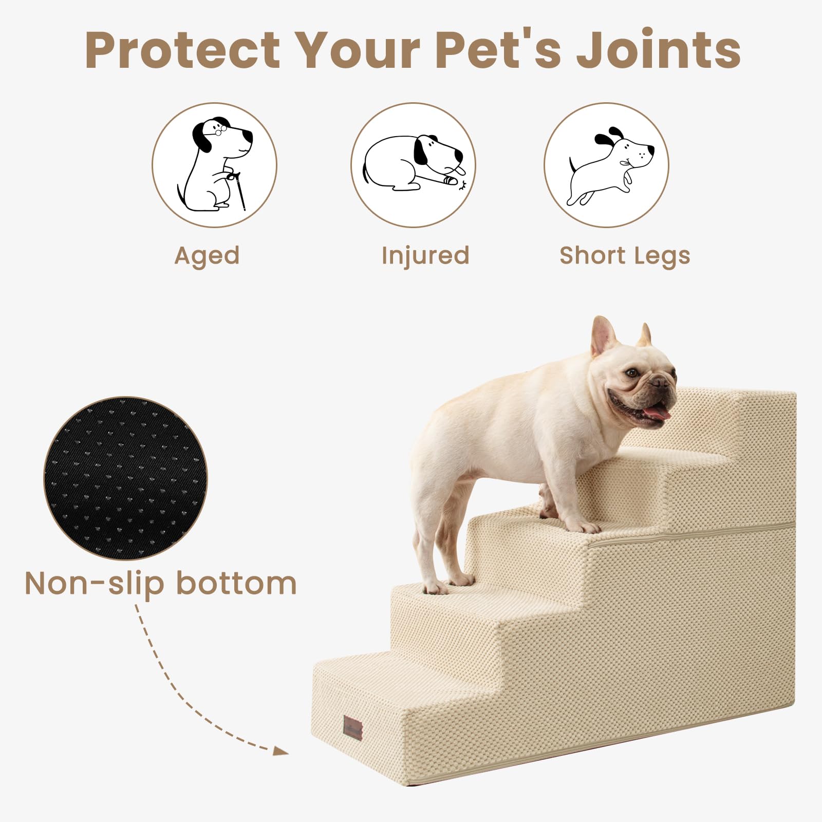 Aodisman dog stairs vacuum-packaging highlights compact shipping and rapid reshaping.