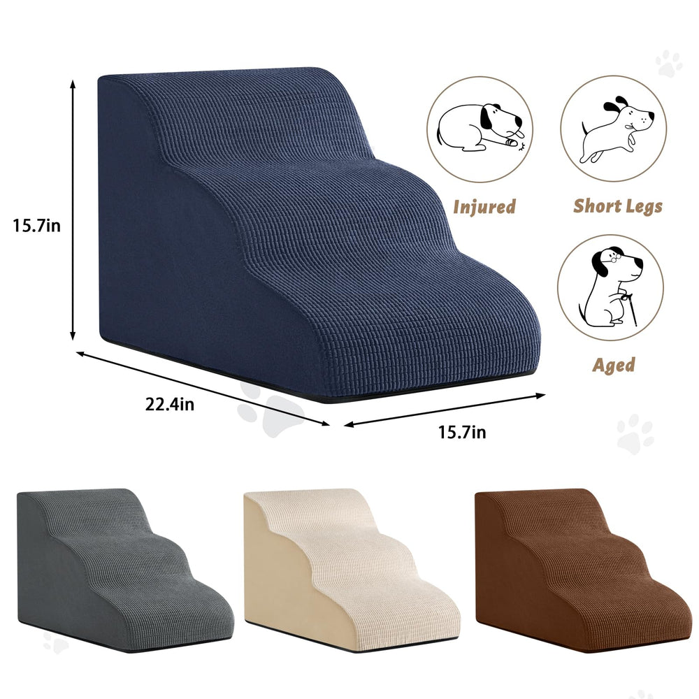 Aodisman dog stairs with detachable washable cover for easy cleaning.