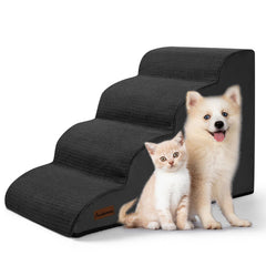 Aodisman dog steps bed-assembly shows sturdy steps for safe nightly climbs.