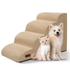 Aodisman dog steps placed at bed edge enabling easy climb for small pets