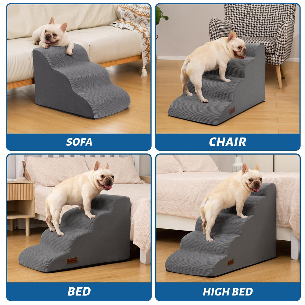 Aodisman dog steps with non-slip bottom staying secure on indoor floors